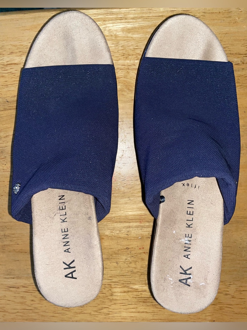 Anne Klein Flex slide wedge in Navy Blue | Size 9.5 M